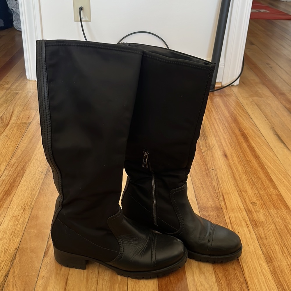 PRADA LUGGED MOTO RIDING BOOTS